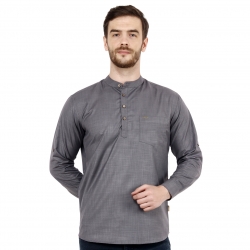 Mens Dark Grey Short Kurta